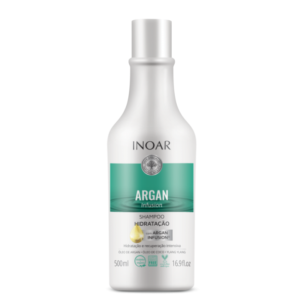 INOAR Argan Hydrating Shampoo - plaukus drėkinantis šampūnas 500 ml