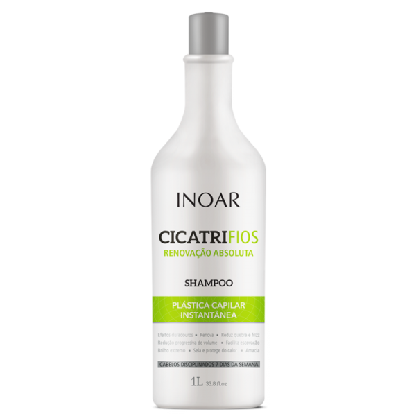 INOAR CicatriFios Shampoo - plauko struktūrą atkuriantis šampūnas 1000 ml