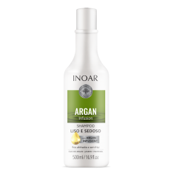INOAR Argan Infusion Smooth and Silky Shampoo - glotnių ir švelnių plaukų šampūnas 500ml