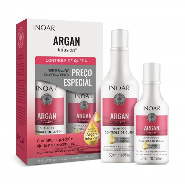 INOAR Argan Infusion Loss Control Duo Kit - priemonės stabdančios plaukų slinkimą 