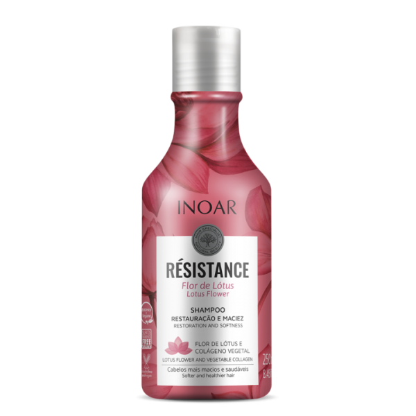 INOAR Resistance Flor de Lotus Shampoo - regeneruojantis blizgesio suteikiantis šampūnas 250 ml