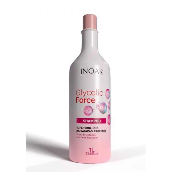 INOAR Glycolic Force Shampoo - šampūnas porėtam plaukui 1000 ml