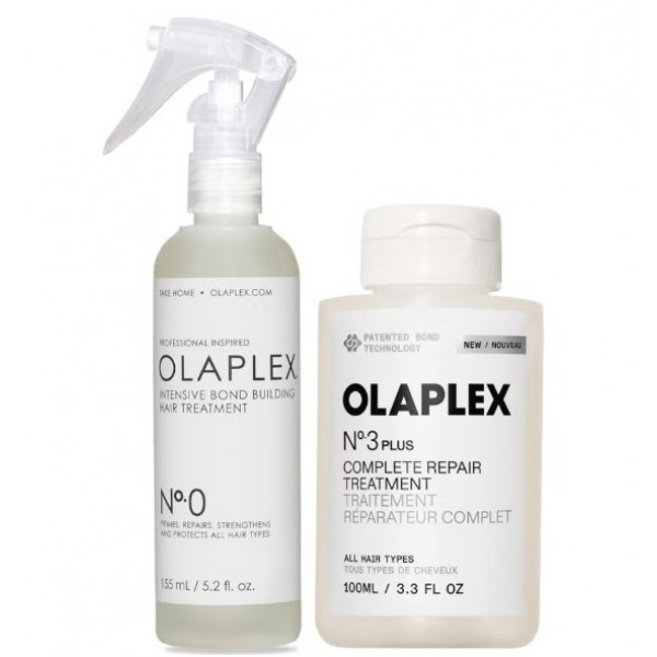 Olaplex No. 0 ir No. 3 PLUS - Intensyvaus poveikio plaukų atkuriamasis, stiprinantis kompleksas